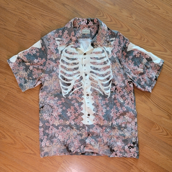 Kapital Sakura Aloha Bone Print Shirt - Khaki - Picture 6 of 9